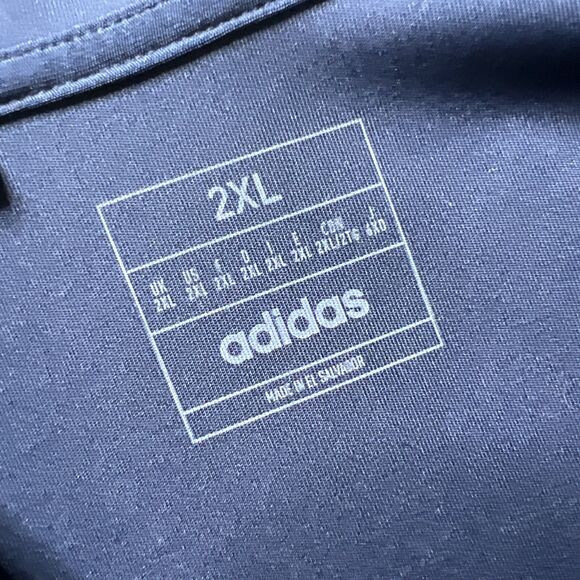 Adidas Golf Polo Shirts Lot of 2 Size 2XL Short Sleeve White Navy Stripe - Picture 4 of 11